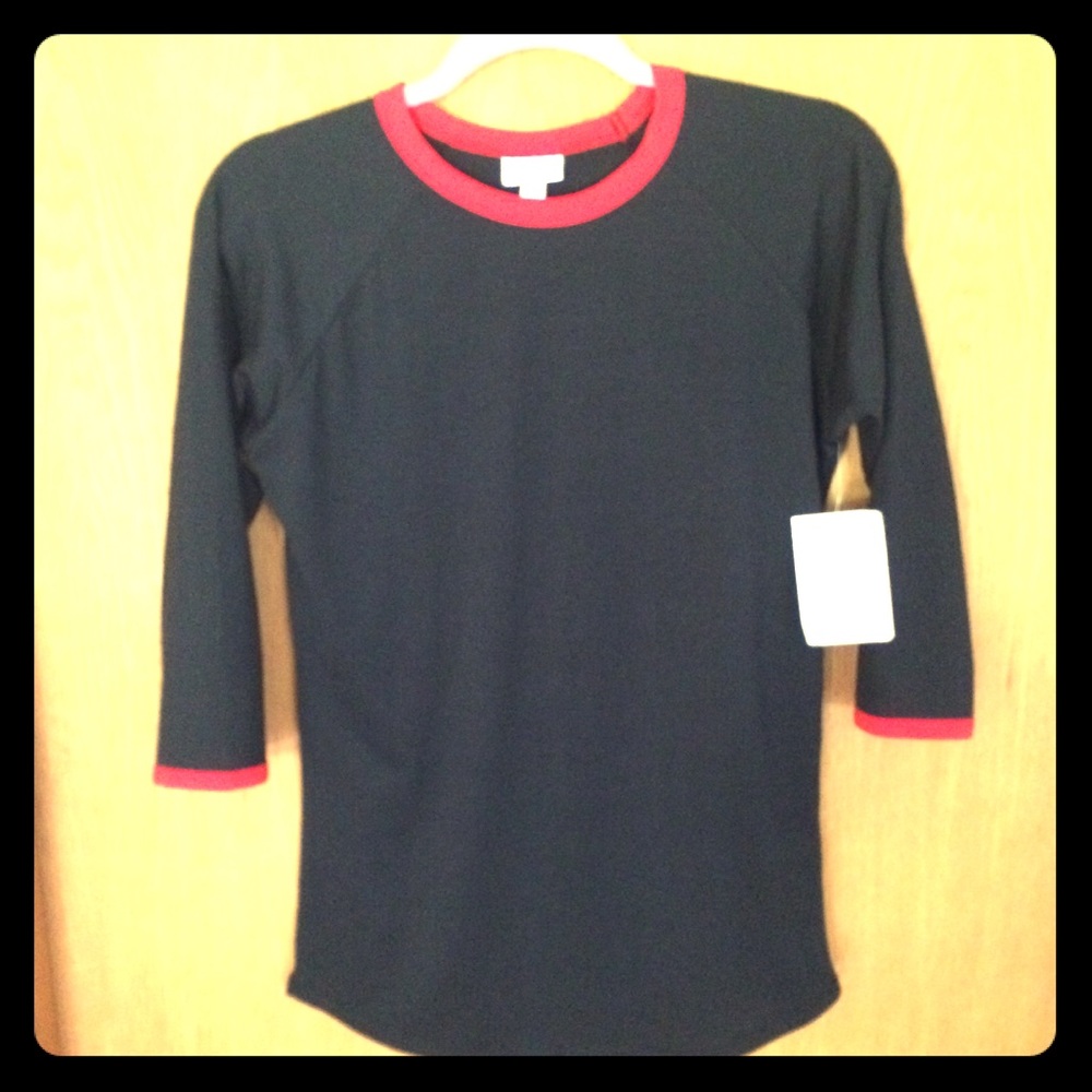 NWT LulaRoe XS black with red piping Randy